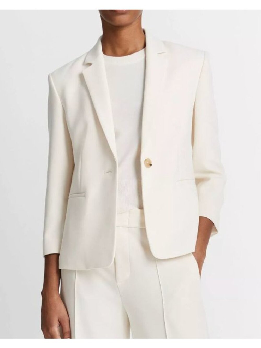 VINCE Tailored Shrunken Blazer Jacket Off White Size 0